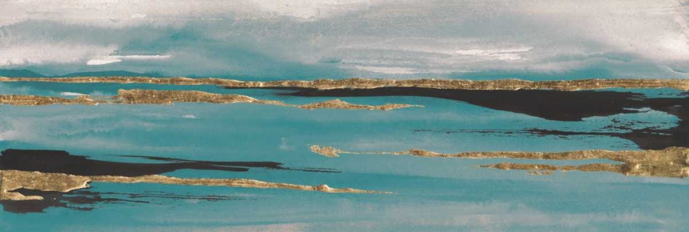 Wall Art Painting id:174927, Name: Gilded Storm II Teal Grey Crop, Artist: Paschke, Chris