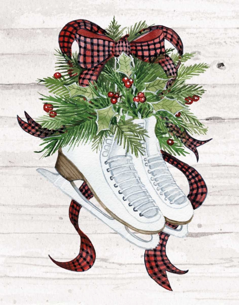 Art Print: Holiday Sports III on White Wood