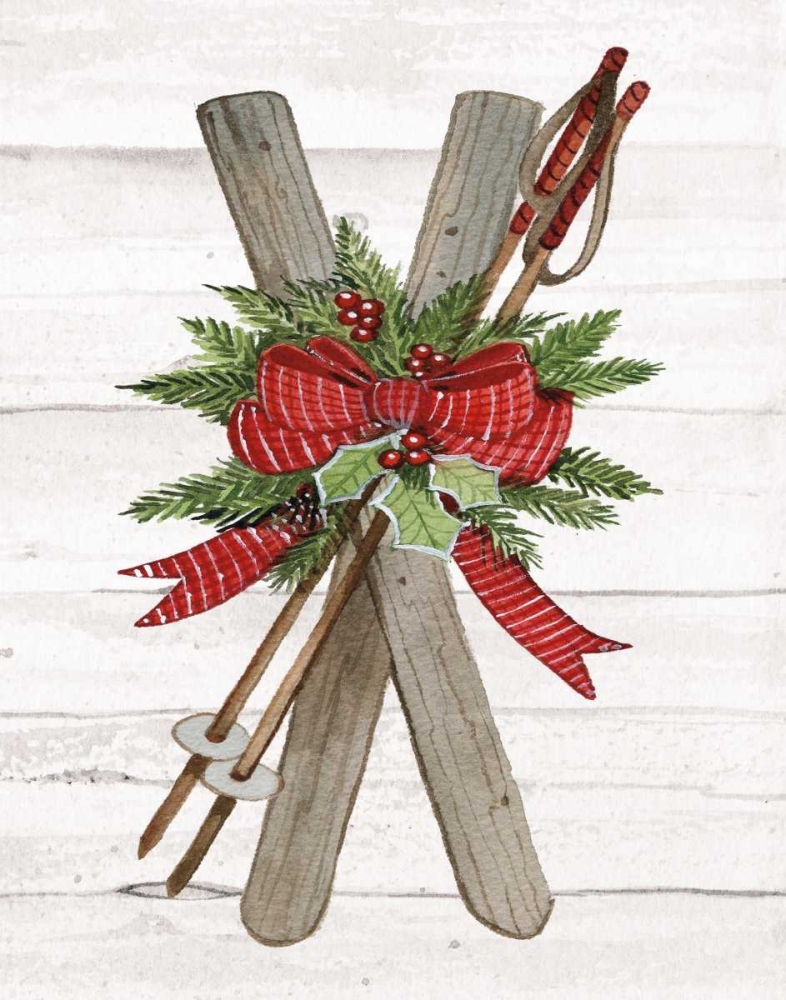 Art Print: Holiday Sports IV on White Wood