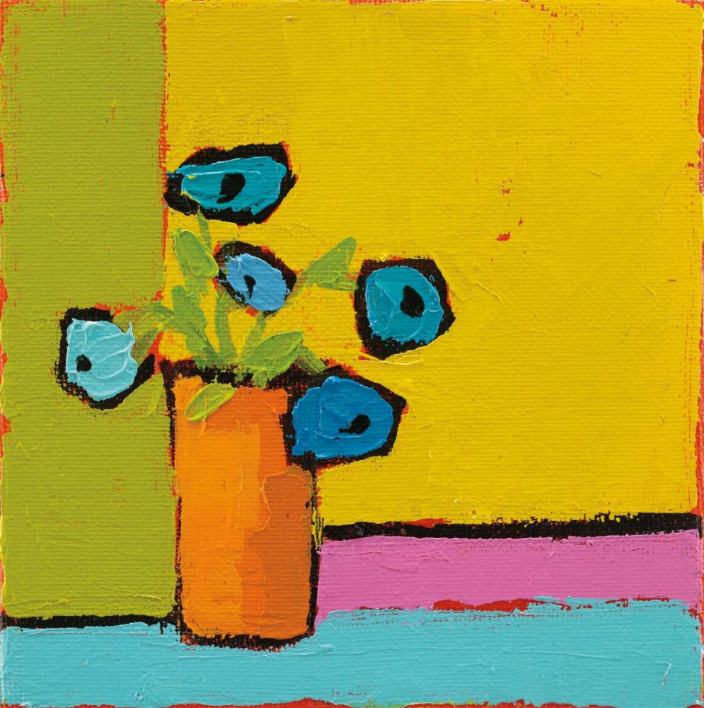 Wall Art Painting id:137598, Name: Orange Vase Bright, Artist: Adams, Phyllis