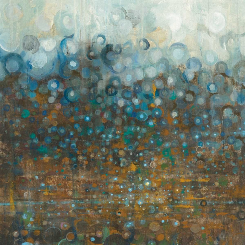 Wall Art Painting id:149816, Name: Blue and Bronze Dots, Artist: Nai, Danhui