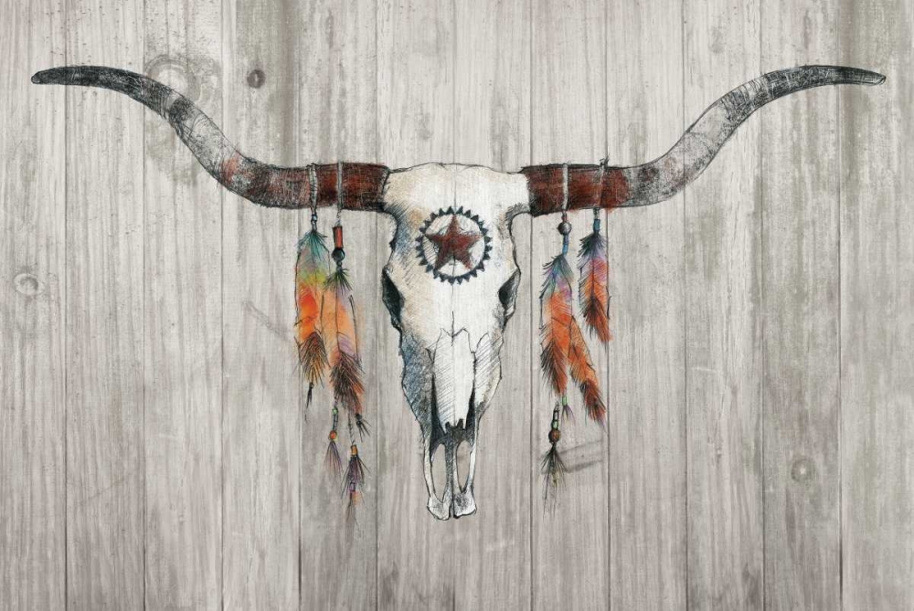 Wall Art Painting id:149139, Name: Longhorn on Wood, Artist: Tillmon, Avery
