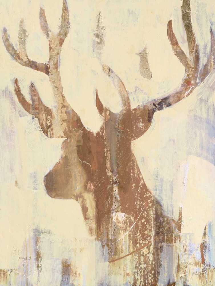 Wall Art Painting id:149971, Name: Golden Antlers II Neutral Grey, Artist: Hristova, Albena