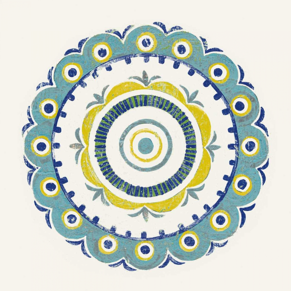 Wall art: Lakai Circle II Blue and Yellow, by Lovell, Kathrine