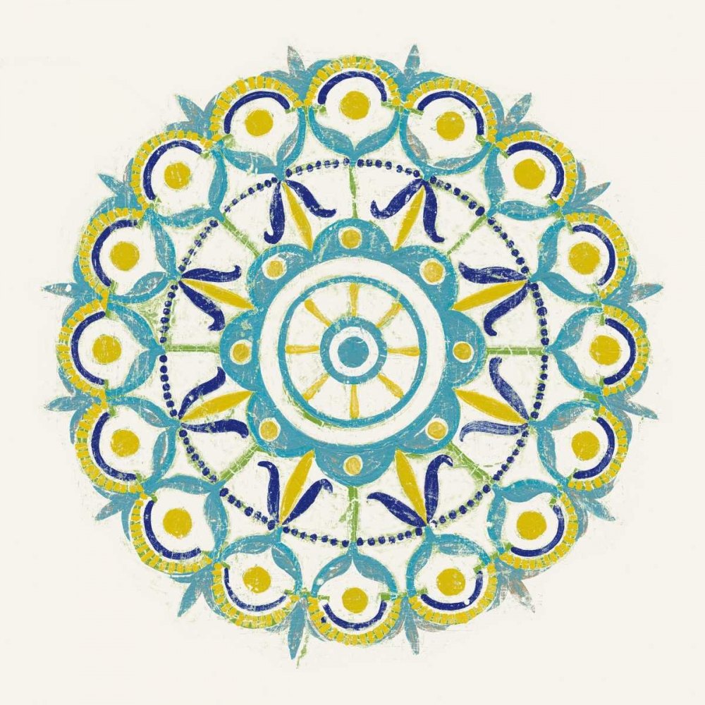 Wall art: Lakai Circle V Blue and Yellow, by Lovell, Kathrine