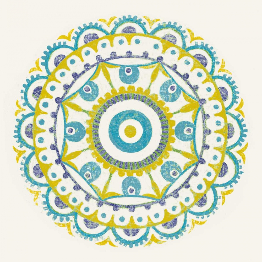 Wall art: Lakai Circle VI Blue and Yellow, by Lovell, Kathrine