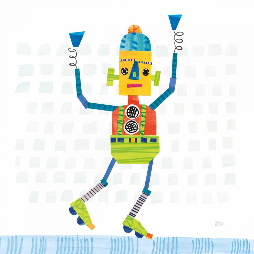 Wall Art Painting id:149811, Name: Robot Party I on Squares, Artist: Averinos, Melissa