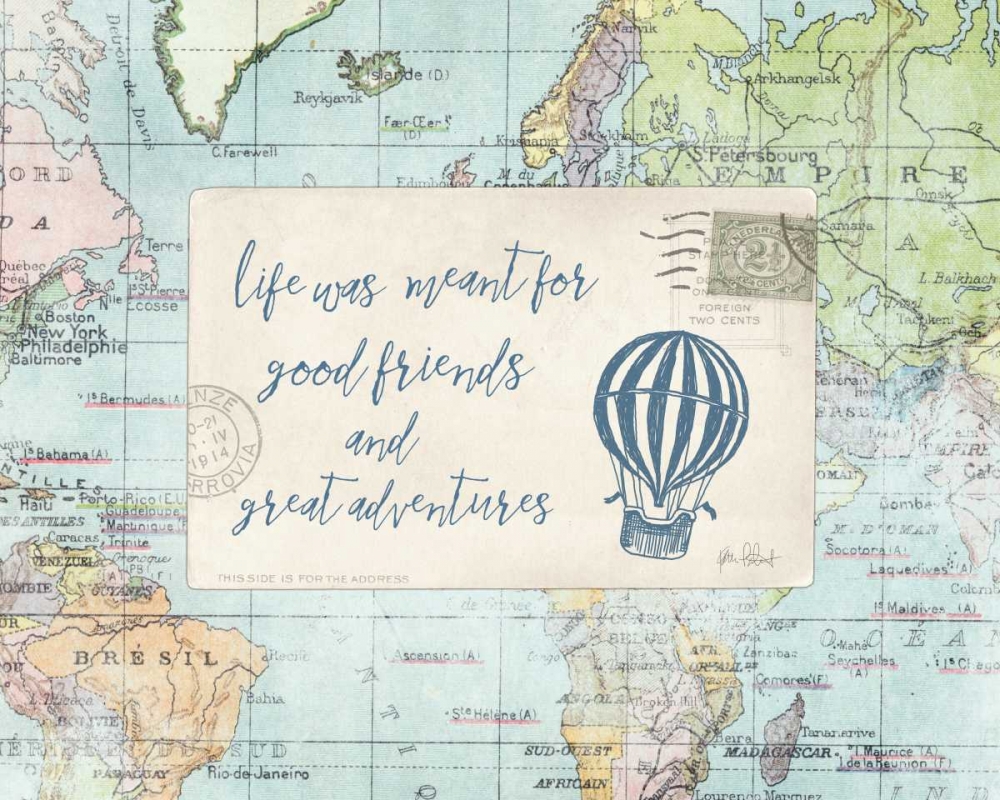 Wall Art Painting id:149877, Name: Travel Posts III, Artist: Pertiet, Katie