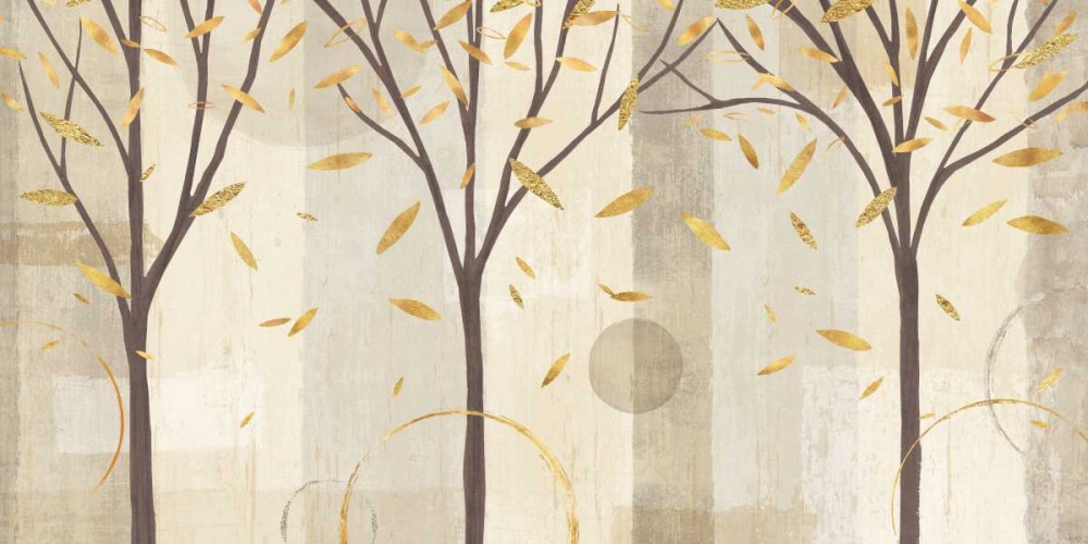 Wall Art Painting id:149873, Name: Watercolor Forest Gold I, Artist: Charron, Veronique