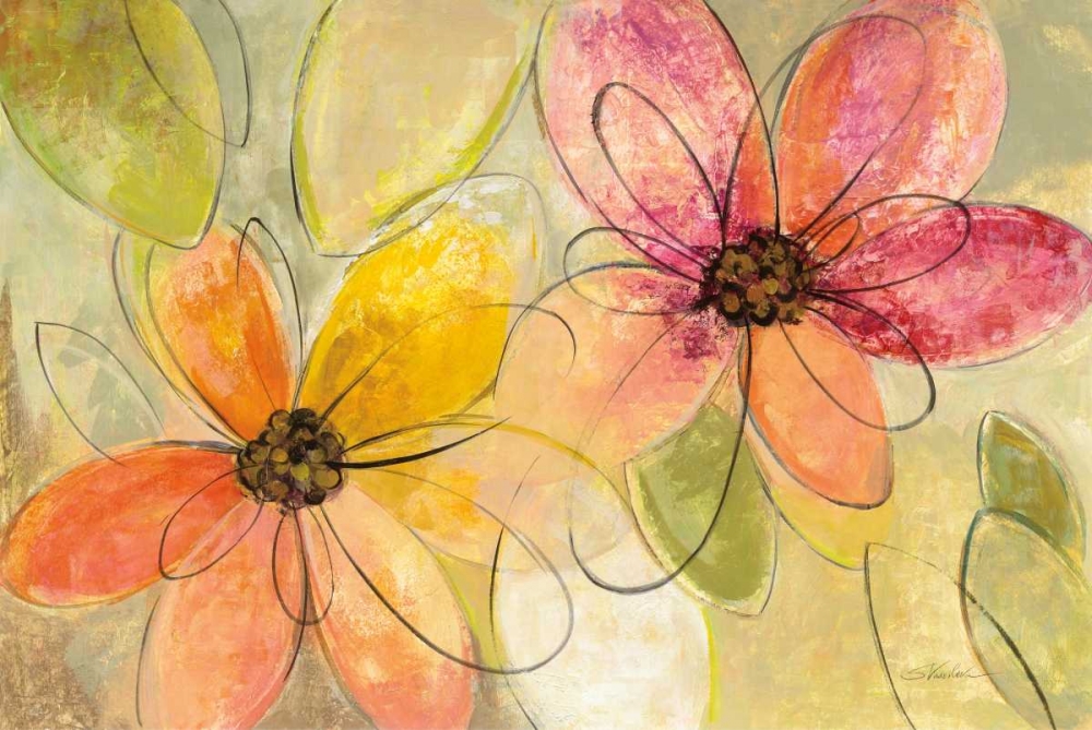 Wall art: Neon Floral v2, by Vassileva, Silvia