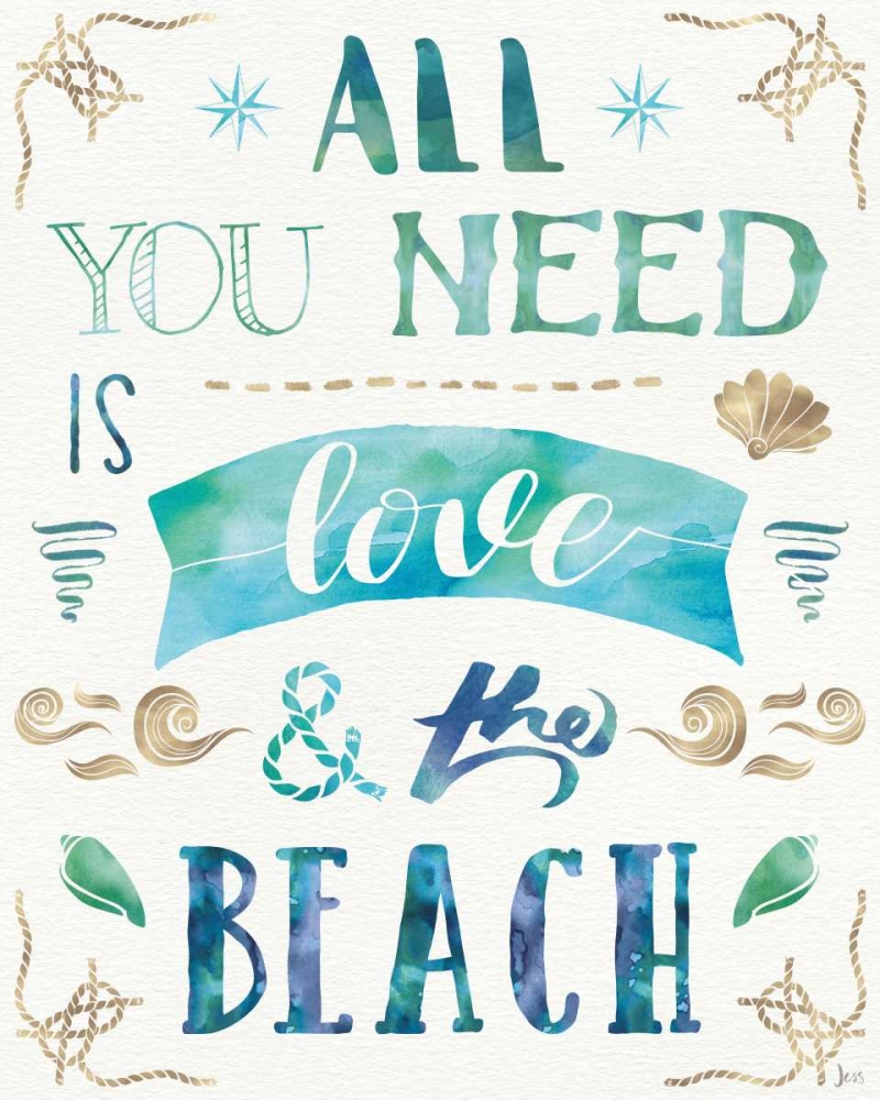 Art Print: Love and the Beach I