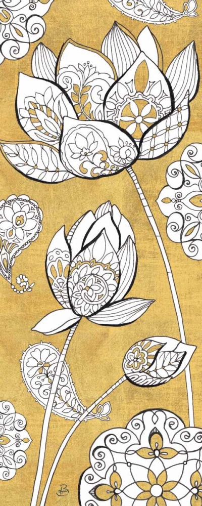 Wall art: Color my World Lotus II Gold, by Brissonnet, Daphne