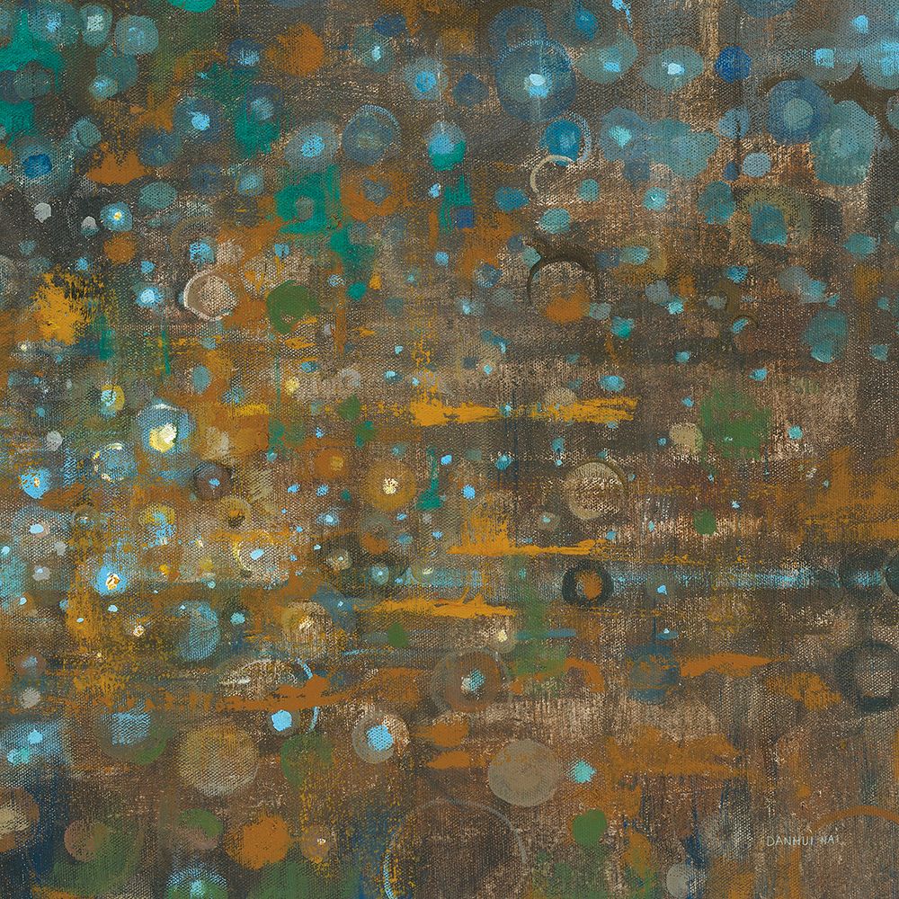Wall Art Painting id:577070, Name: Blue and Bronze Dots X, Artist: Nai, Danhui