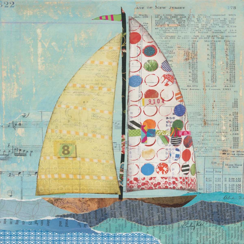 Art Print: At the Regatta I Sail Sq