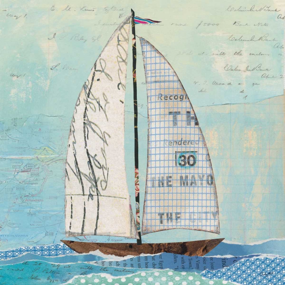 Art Print: At the Regatta III Sail Sq