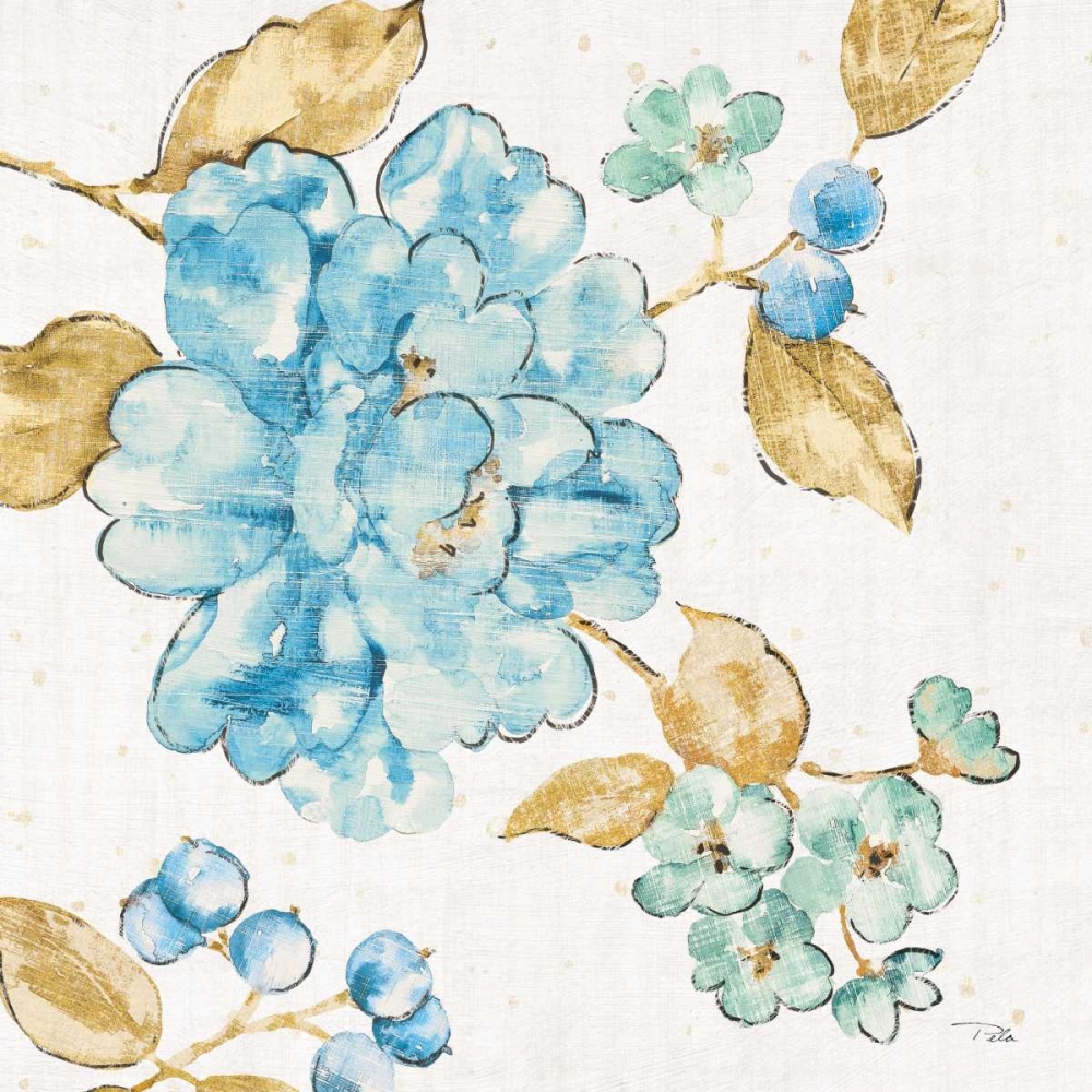 Wall Art Painting id:157811, Name: Blue Blossom II, Artist: Pela