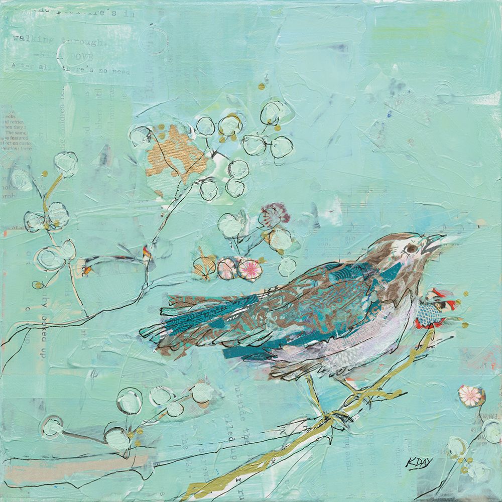 Wall Art Painting id:734326, Name: Birds of a Feather v2 with Teal, Artist: Day, Kellie