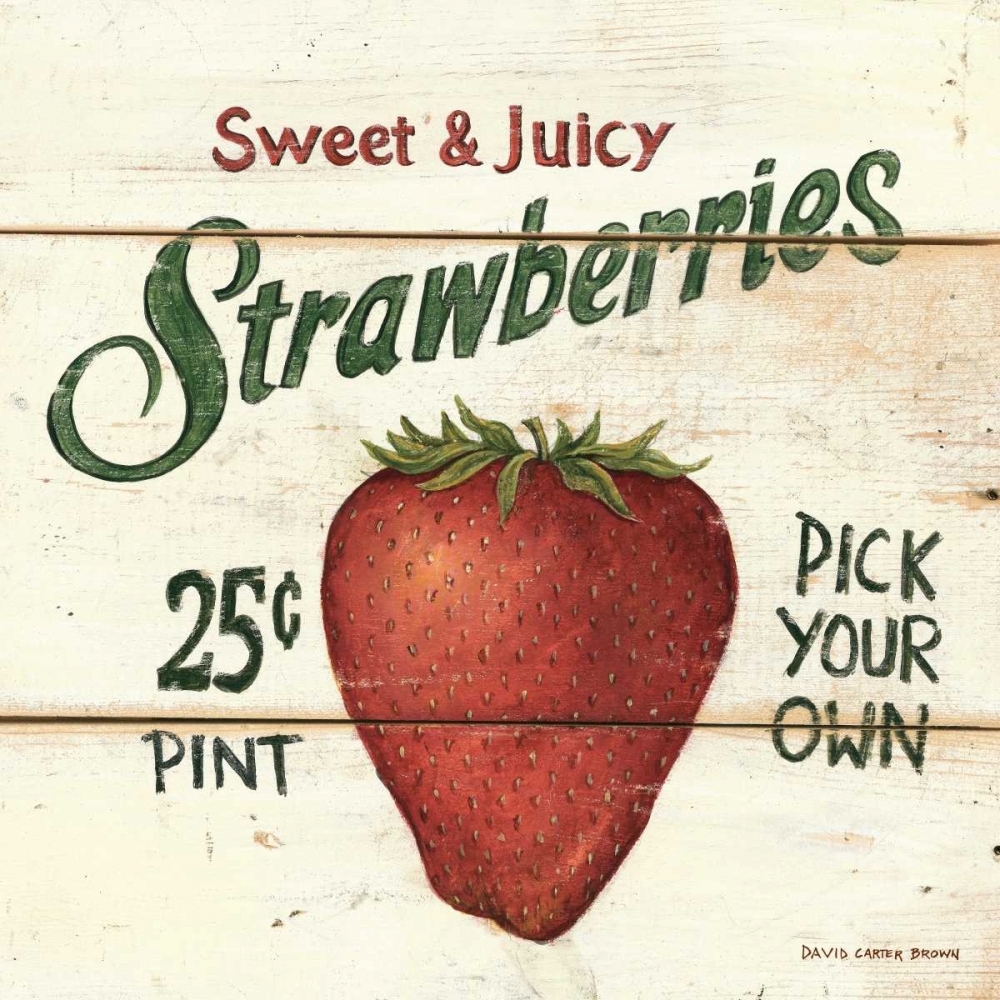 Wall Art Painting id:19115, Name: Sweet and Juicy Strawberries, Artist: Brown, David Carter