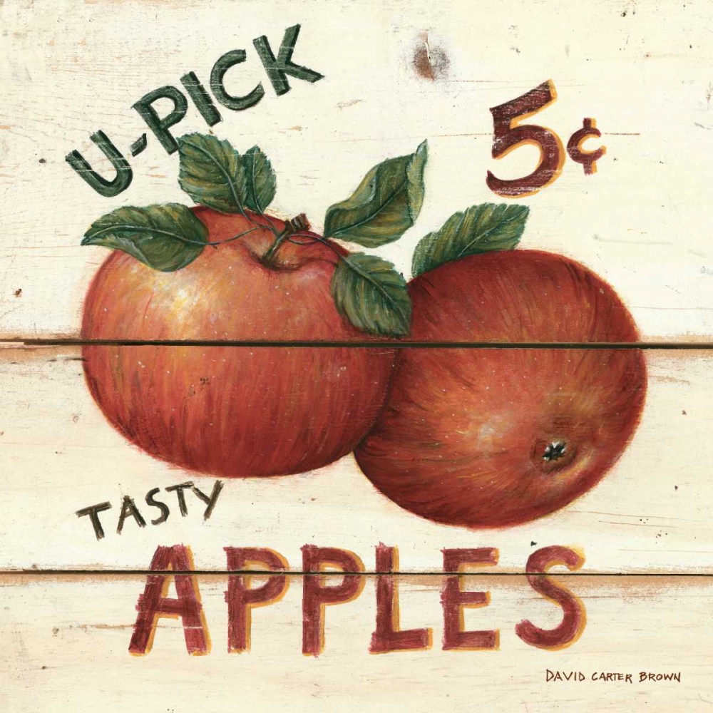 Wall Art Painting id:32585, Name: U-Pick Apples, Artist: Brown, David Carter