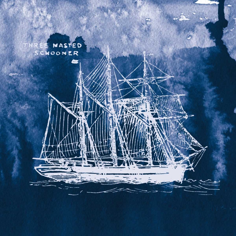 Art Print: Sailing Ships II Indigo