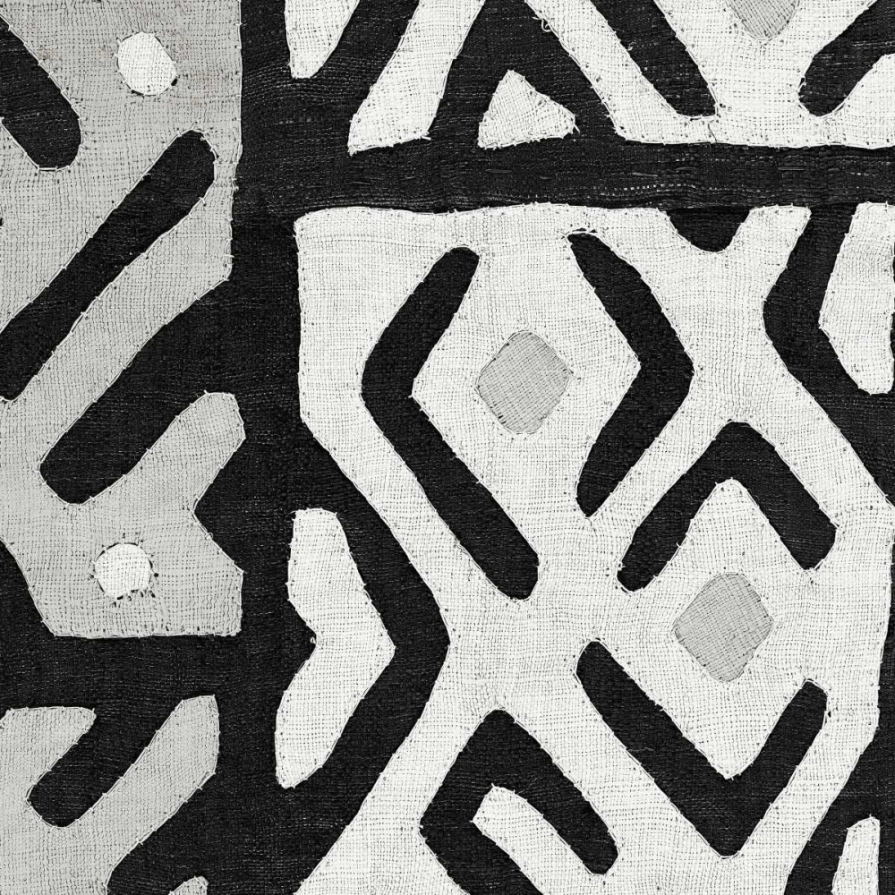 Wall art: Kuba Cloth I Square I BW, by Wild Apple Portfolio