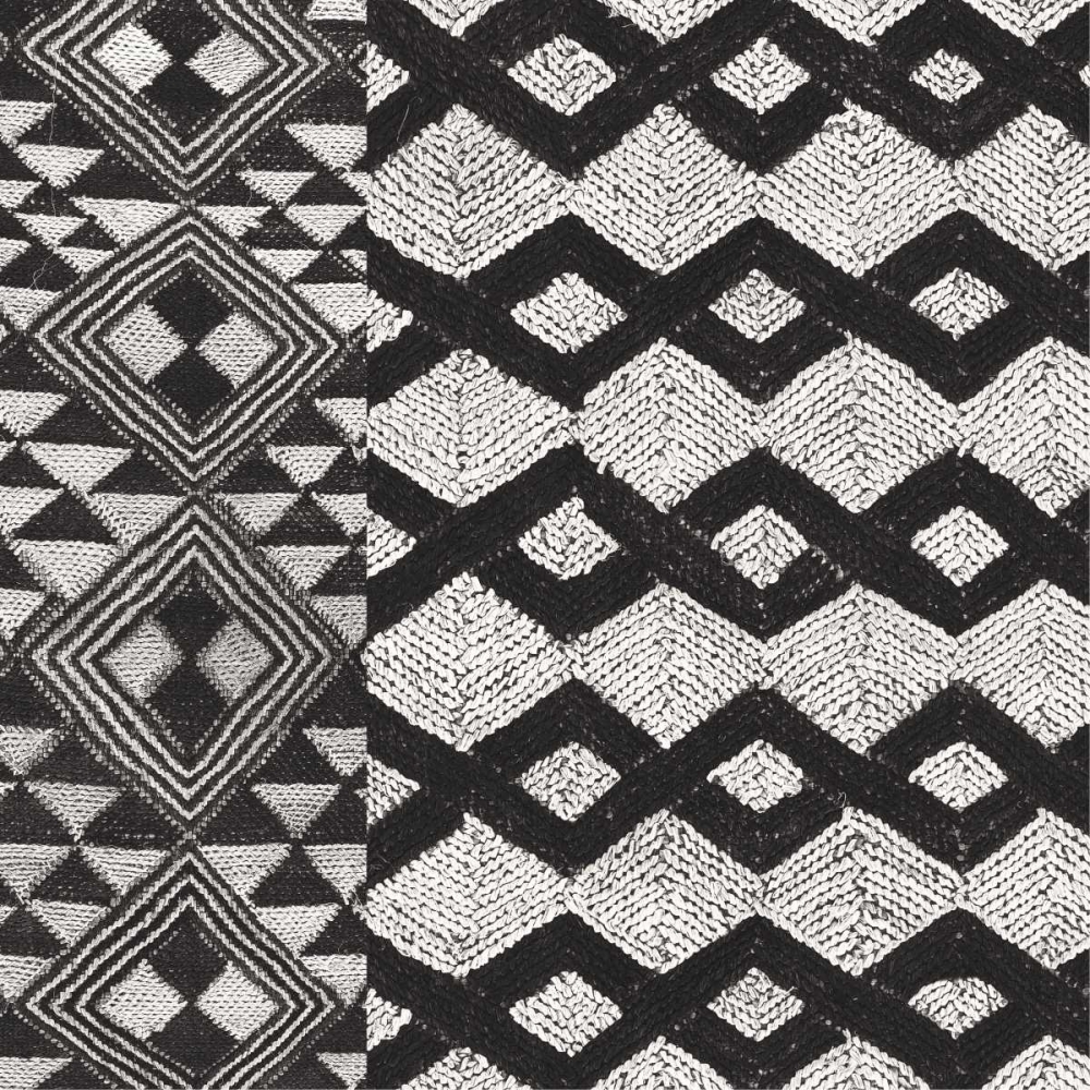 Art Print: Kuba Cloth Mat I Crop BW