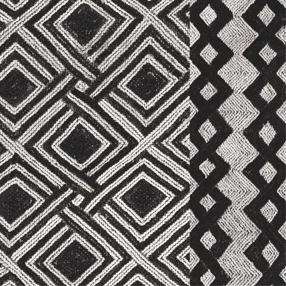 Art Print: Kuba Cloth Mat III Crop BW