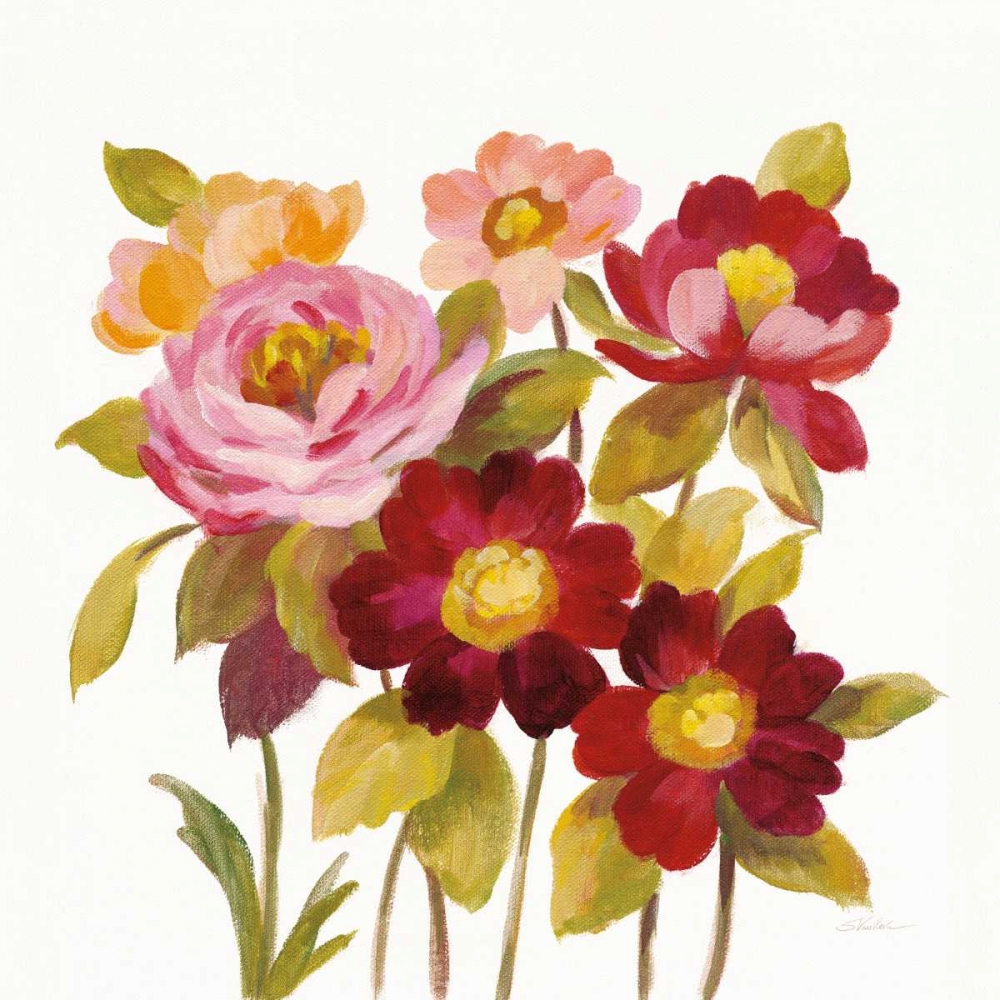 Art Print: English Garden IV on White