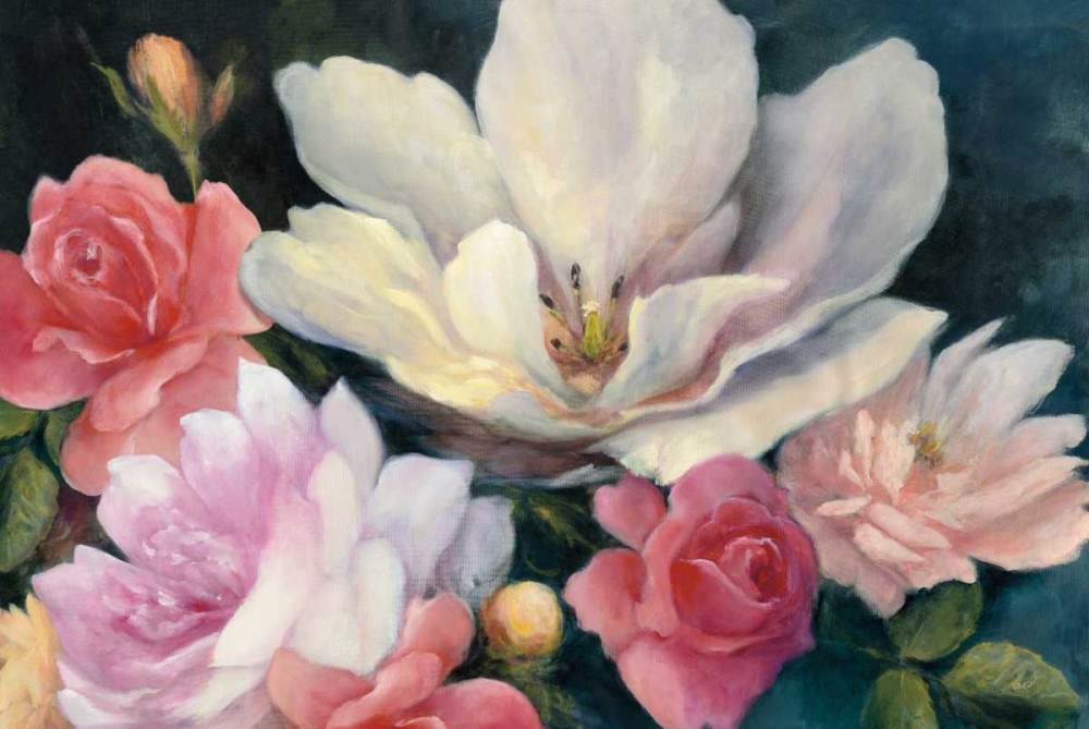 Wall Art Painting id:163495, Name: Flemish Fantasy Rose Crop, Artist: Purinton, Julia