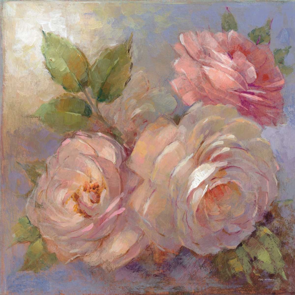 Wall art: Roses on Blue II Crop, by McGowan, Peter