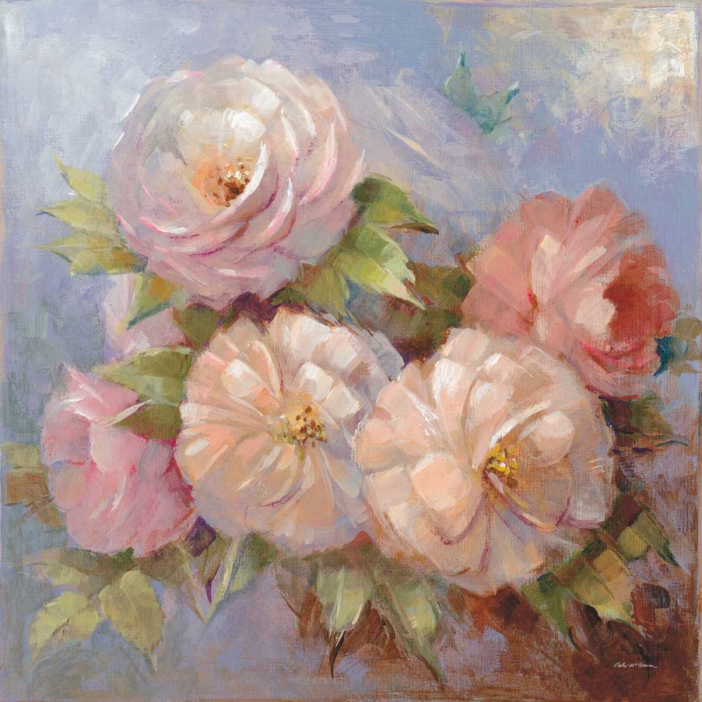 Wall art: Roses on Blue III Crop, by McGowan, Peter