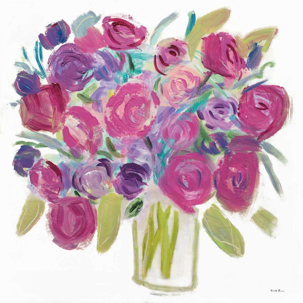 Wall Art Painting id:175146, Name: Pink Roses on White, Artist: Zaman, Farida