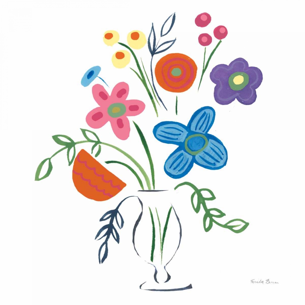 Wall Art Painting id:170815, Name: Floral Medley IV, Artist: Zaman, Farida