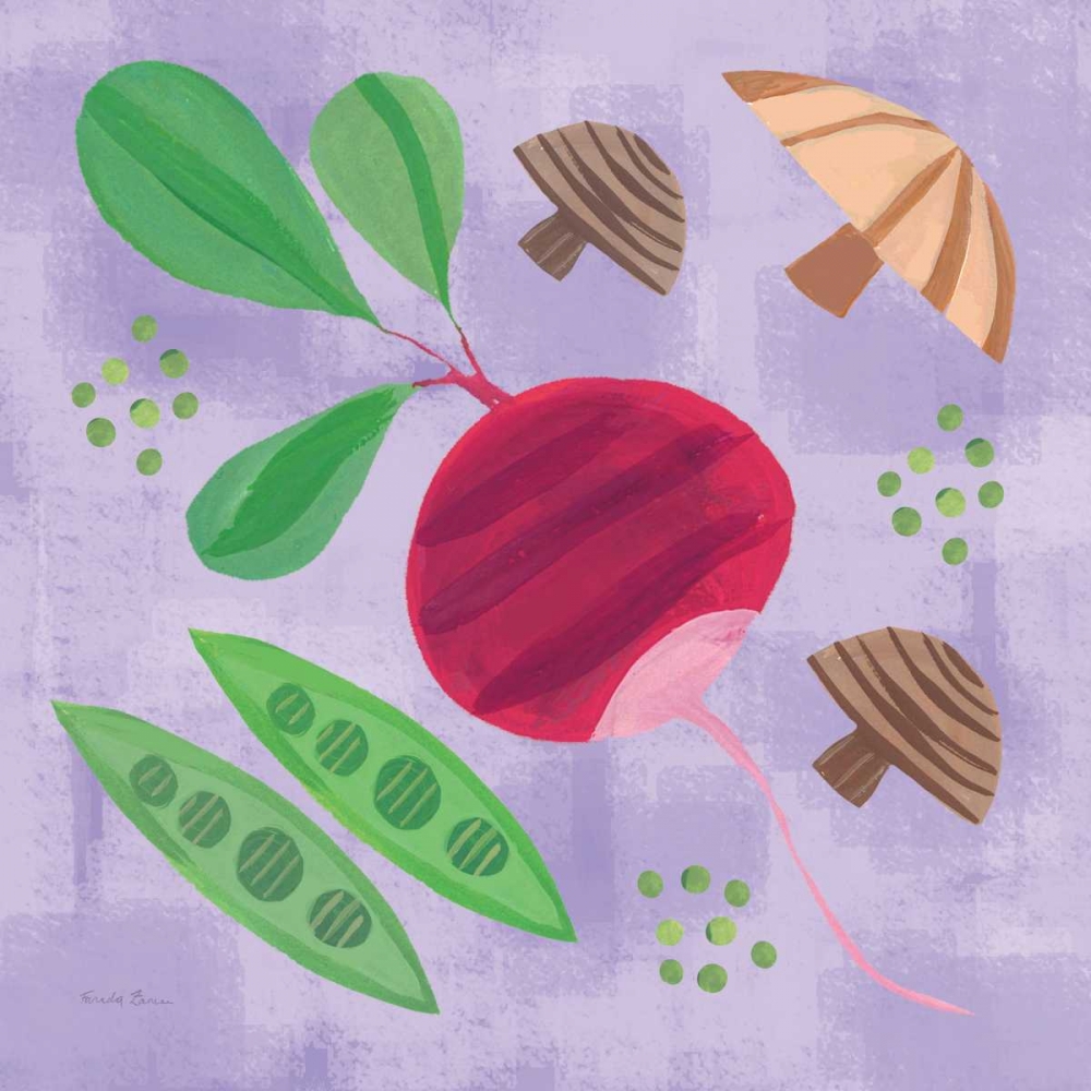 Wall Art Painting id:175222, Name: Veggie Time III, Artist: Zaman, Farida