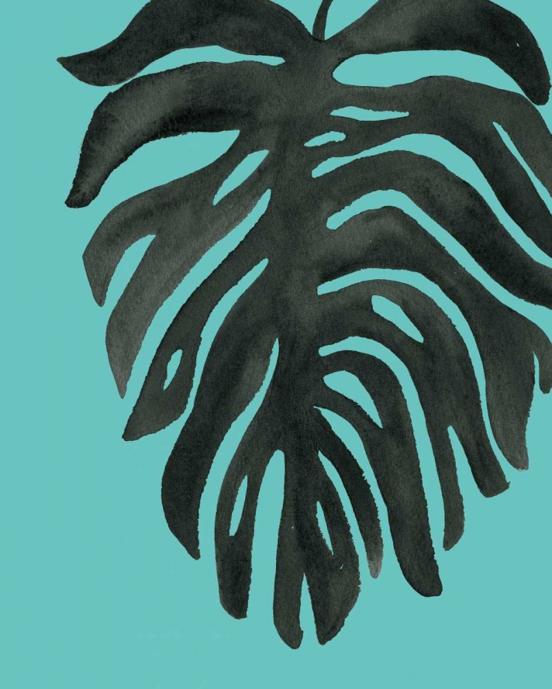 Wall Art Painting id:175231, Name: Tropical Palm II BW Turquoise, Artist: Wild Apple Portfolio