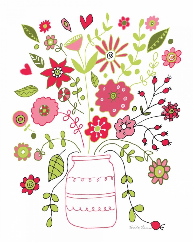 Wall Art Painting id:170739, Name: Valentines Flowers II, Artist: Zaman, Farida