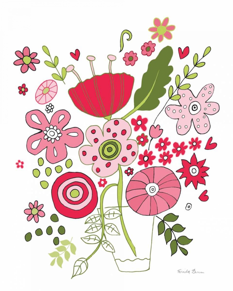 Wall art: Valentines Flowers IV, by Zaman, Farida