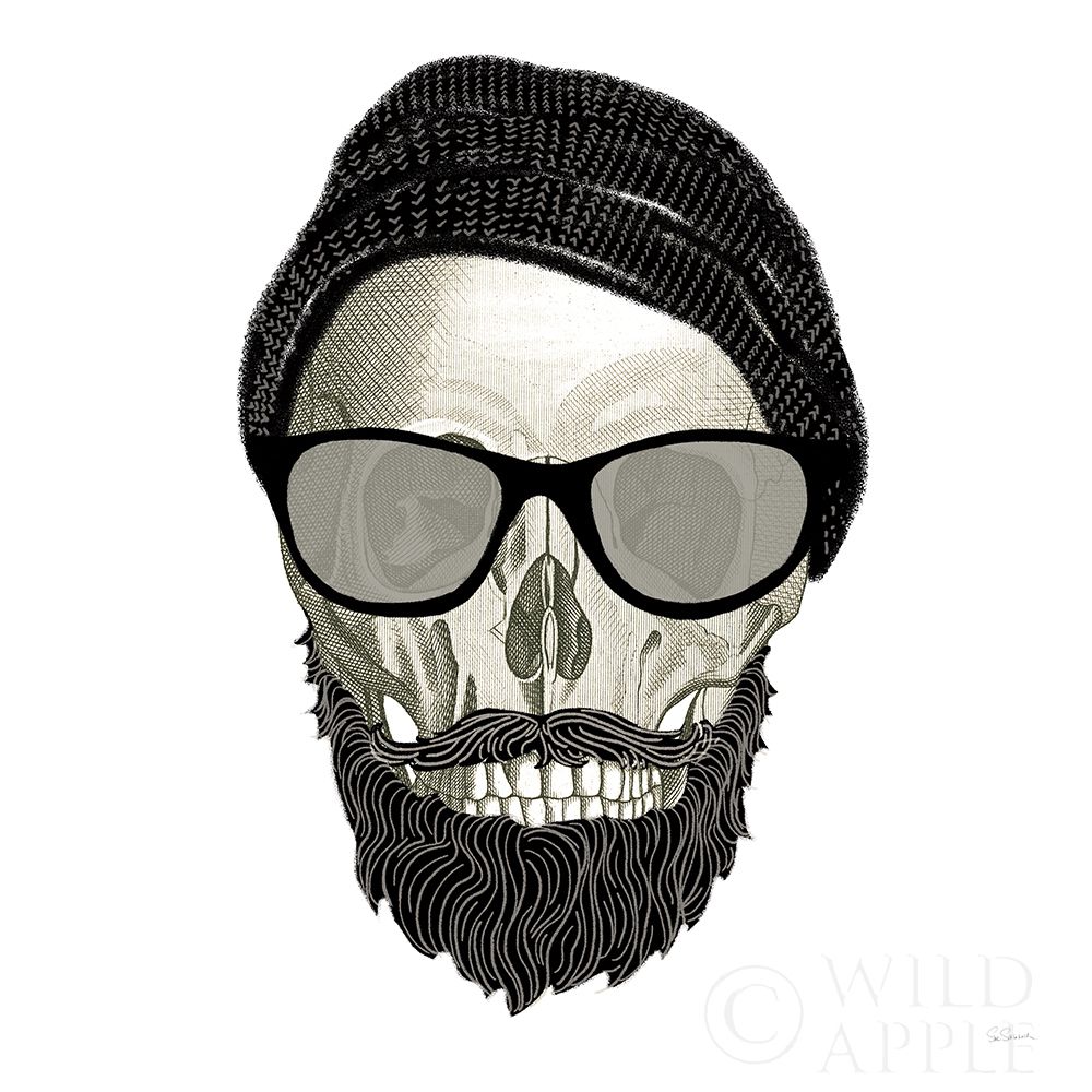 Art Print: Hipster Skull II