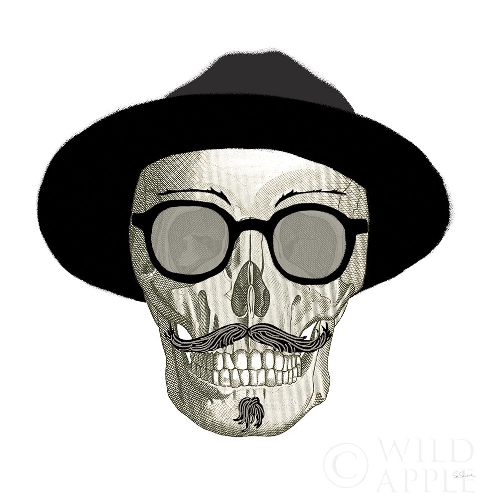Art Print: Hipster Skull III