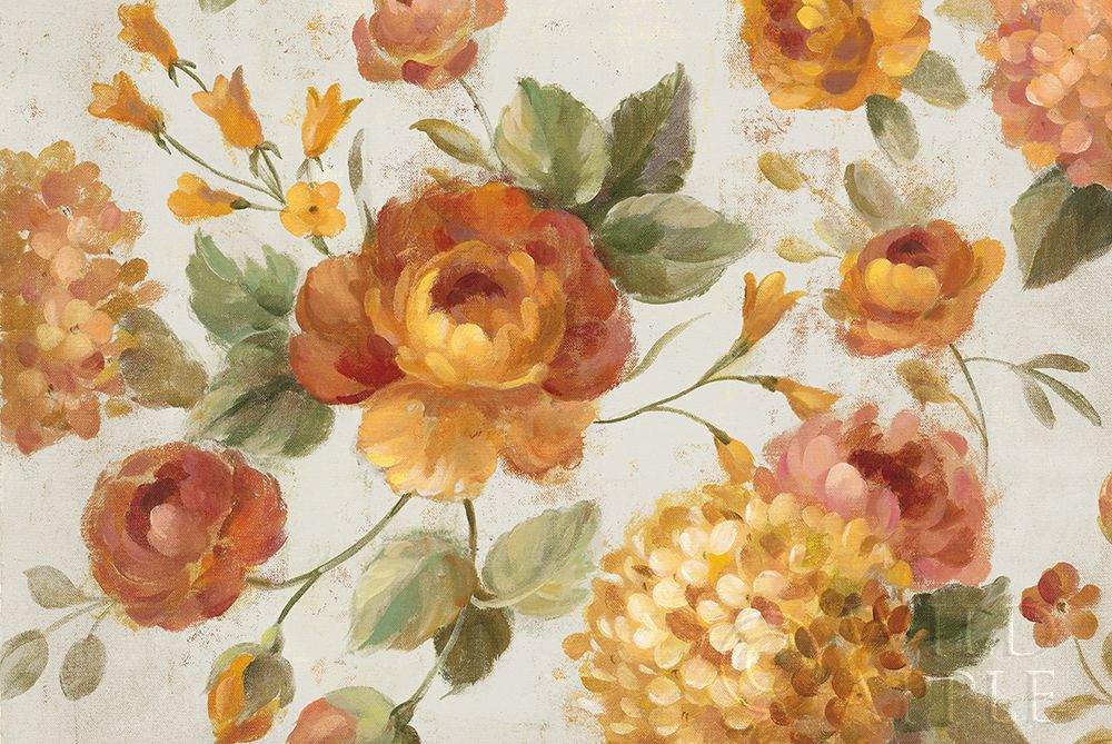 Art Print: English Garden on Gray Crop