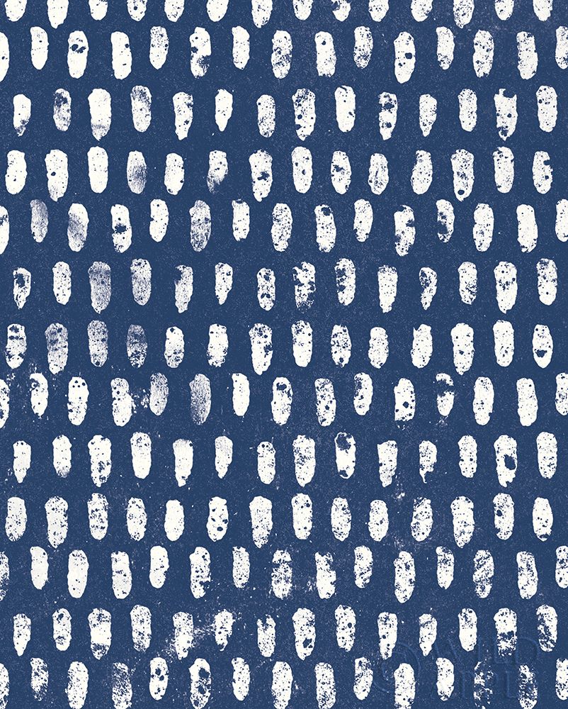 Art Print: Mark Making Tile Pattern V Dark Blue Crop