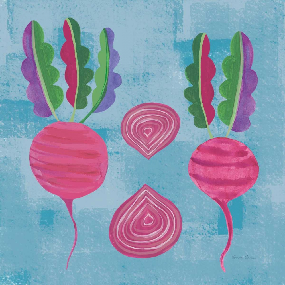 Wall Art Painting id:175333, Name: Veggie Time IV Blue, Artist: Zaman, Farida