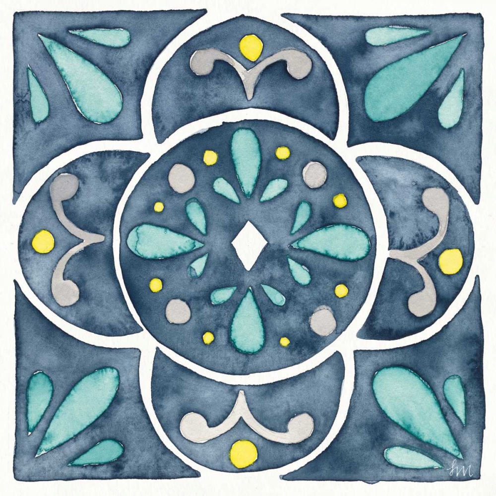 Wall Art Painting id:172148, Name: Garden Getaway Tile VII Blue, Artist: Marshall, Laura