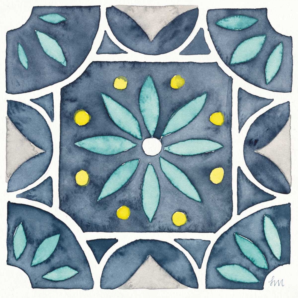 Wall Art Painting id:172146, Name: Garden Getaway Tile VIII Blue, Artist: Marshall, Laura