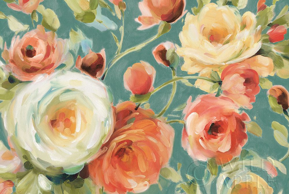 Wall Art Painting id:193095, Name: Florabundance I Autumn Teal, Artist: Audit, Lisa