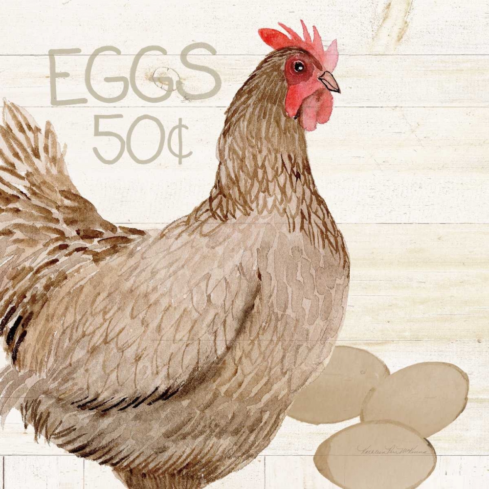 Art Print: Life on the Farm Chicken III