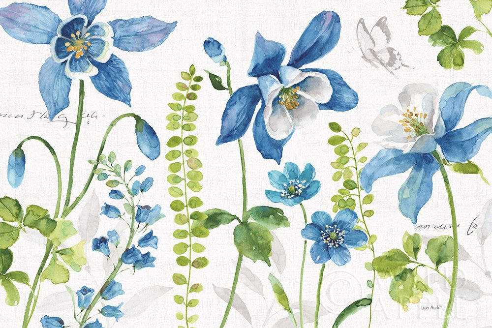 Art Print: Blue and Green Garden I