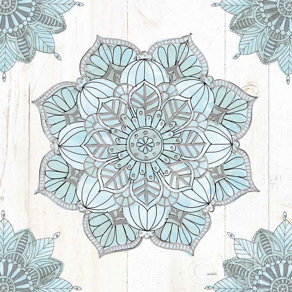 Wall Art Painting id:193121, Name: Mandala Morning V Blue and Gray, Artist: Tavoletti, Anne