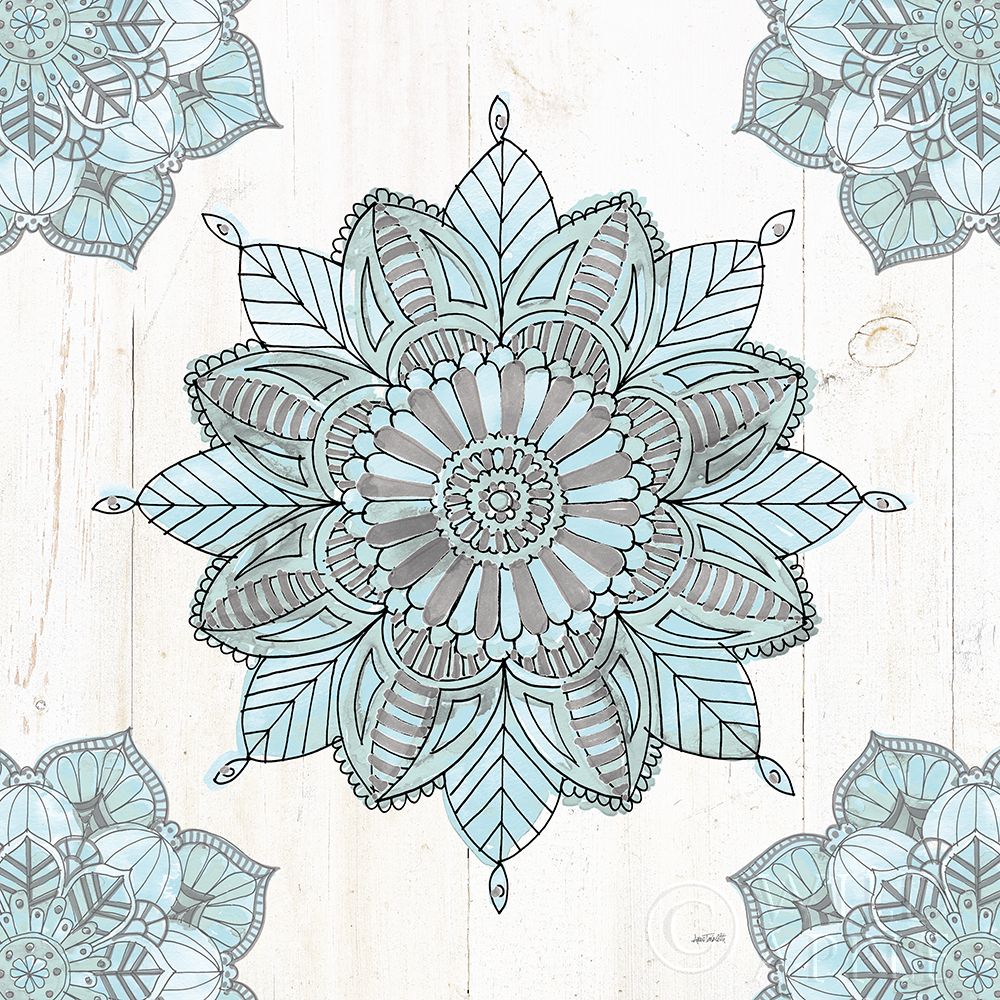 Wall Art Painting id:193122, Name: Mandala Morning VI Blue and Gray, Artist: Tavoletti, Anne