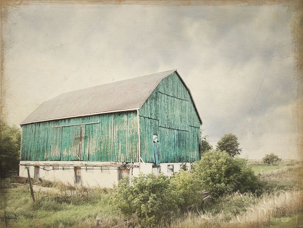 Art Print: Late Summer Barn I Crop Vintage
